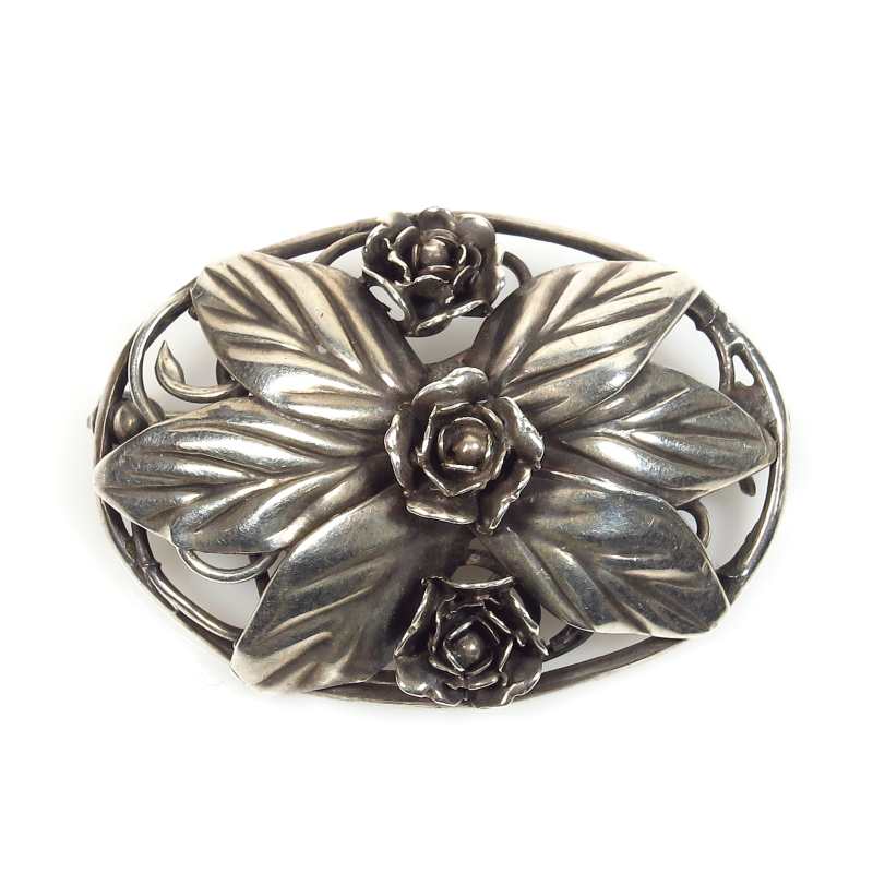 Silver brooch, sterling silver