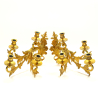 Antique rococo style wall sconces, gilded bronze