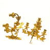Antique rococo style wall sconces, gilded bronze