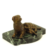 Bronze paperweight "Lying dog with boy", Roland Paris