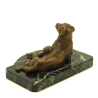 Bronze paperweight "Lying dog with boy", Roland Paris