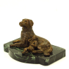 Bronze paperweight "Lying dog with boy", Roland Paris