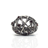 Silver ring, 875 silver/garnets