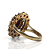 Gilded silver ring with garnets, 830 silver