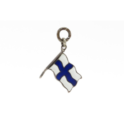 Silver pendant-Finnish flag, 813 enameled silver