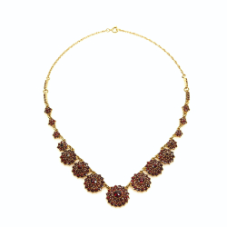 Necklace with garnets, 830 gilded silver