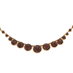Necklace with garnets, 830 gilded silver
