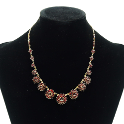 Necklace with garnets, 830 gilded silver