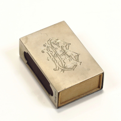 Antique matchbox holder, 813 silver