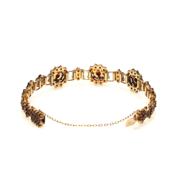 Braclet with garnets, 830 gilded silver