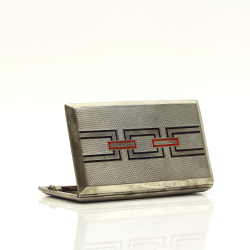 Silver Art Deco cigarette case, 935 enameled silver