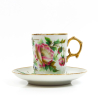 Antique Russian porcelain cup with saucer, Kornilov brothers 1843 - 1861