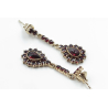 Earrings, 830 gilded silver, garnets