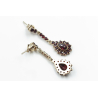 Earrings, 830 gilded silver, garnets
