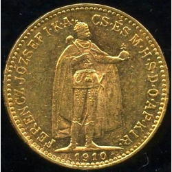 Ungari kuld 10 krooni 1910, Franz Joseph I, Au 900