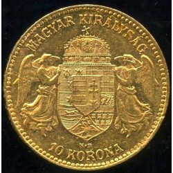 Ungari kuld 10 krooni 1910, Franz Joseph I, Au 900