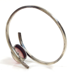 Silver bracelet with rose quartz, 813 silver, Erik Granit & Co