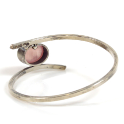 Silver bracelet with rose quartz, 813 silver, Erik Granit & Co