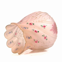 Antique frosted tulip kerosene lamp shade