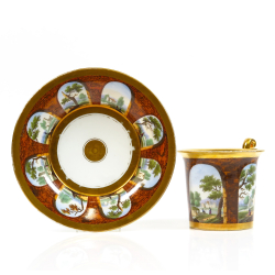 Empire style cup and saucer from the early 1800s
