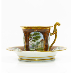 Empire style cup and saucer from the early 1800s
