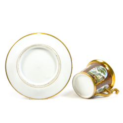 Empire style cup and saucer from the early 1800s
