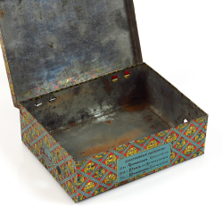 Antique Russian tin tobacco box