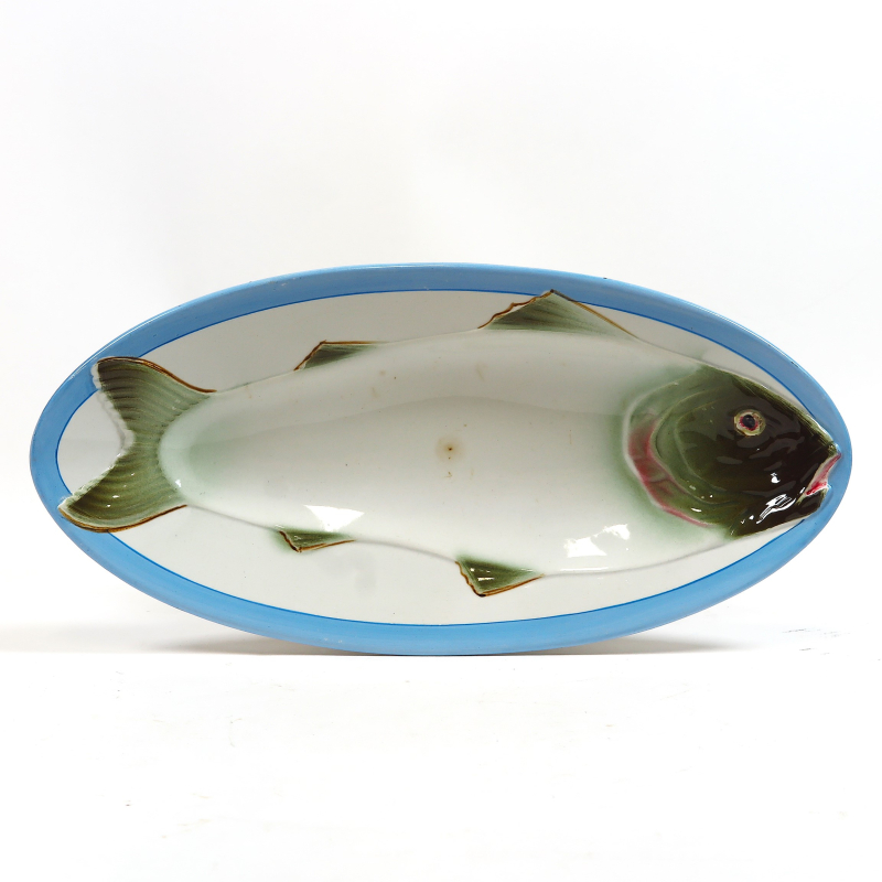 Antique Russian fish platter, Kuznetsov 1878 - 1892
