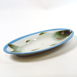Antique Russian fish platter, Kuznetsov 1878 - 1892