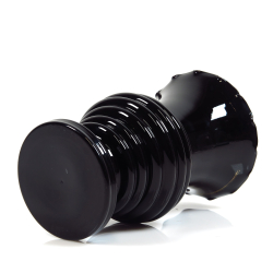 Art Deco black opal glass vase