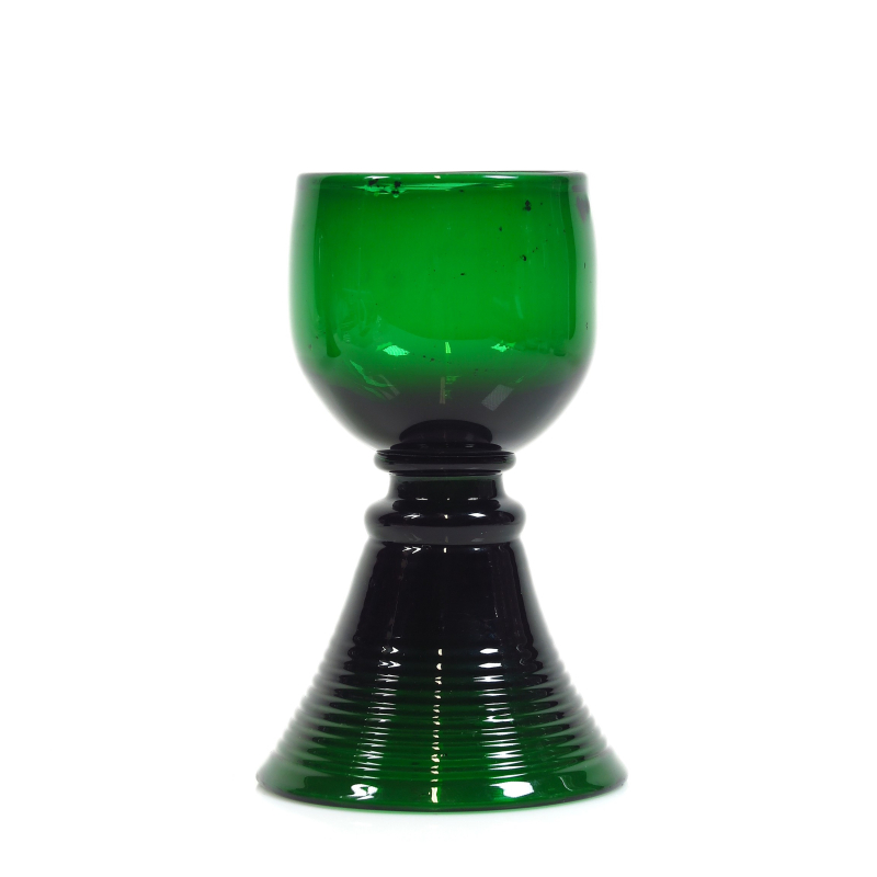Antique green glass roemer