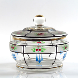 Art Nouveau glass sugar bowl