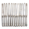 Antique Russian set of silver table knives from 1842, 84 silver
