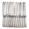 Antique Russian set of silver table knives from 1842, 84 silver