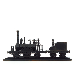 Massive industrial-style steam locomotive