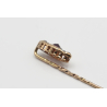 Brooch, old rose cut ruby/diamonds, 585 gold