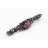 Art Deco brooch, 835 silver, synthetic amethyst/marcasites