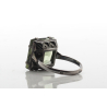 Ring, 875 silver, synthetic tourmaline