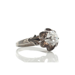 Ring, 875 silver, rock crystal