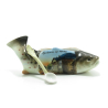 Antique Russian porcelain salt cellar/trout fish