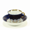 Antique Russian porcelain cup with saucer, M.S.Kuznetsov
