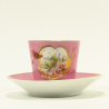 Antique porcelain cup and saucer, probably Russia
