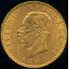 Italy 20 lire 1863, Vittorio Emanuele II, AU 900